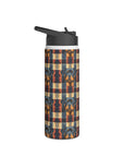 Pawsome Rottweiler Royalty Plaid Stainless Steel Water Bottle