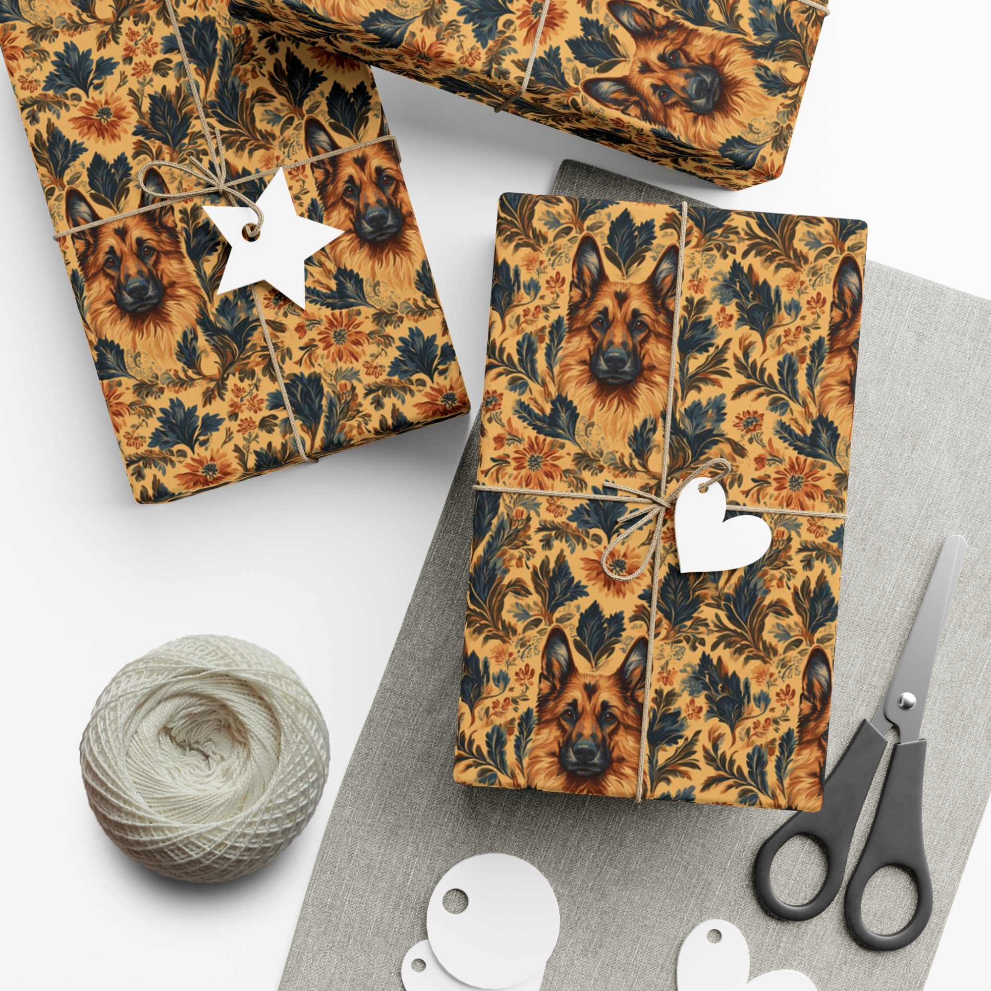 Autumnal German Shepherd Glamour Gift Wrap Papers