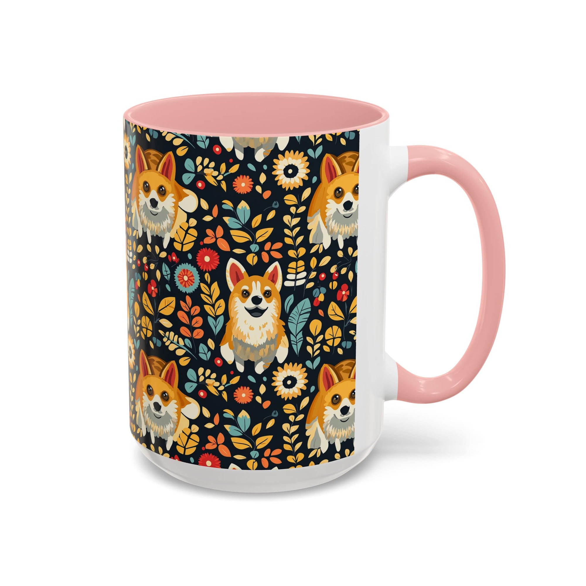 Corgi Rainbow Vine Dream Accent Coffee Mug