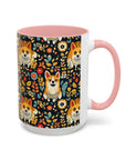 Corgi Rainbow Vine Dream Accent Coffee Mug