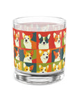 Corgi Chic Popart Pup Rocks Glass