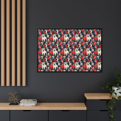 Bulldoggy Bliss Chomper Matte Canvas, Framed