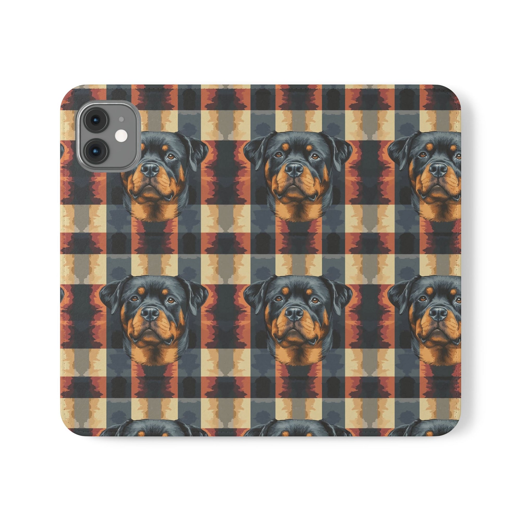 Pawsome Rottweiler Royalty Plaid Flip Cases