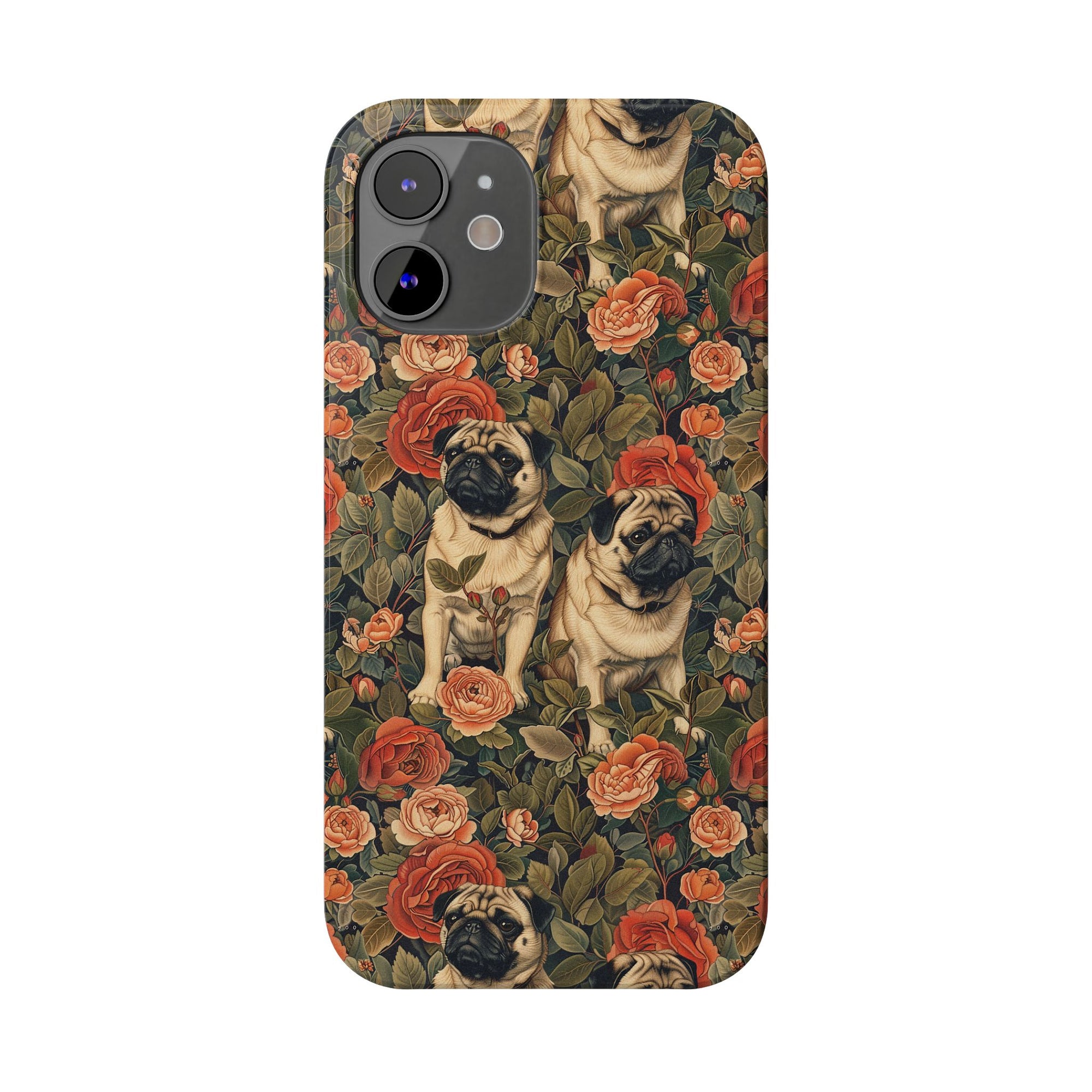 Blooming Pug Paradise Slim Phone Cases