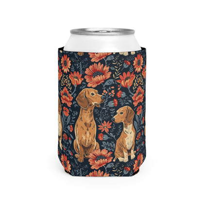 Floral Pawsome Dachsund Delight Can Cooler Sleeve