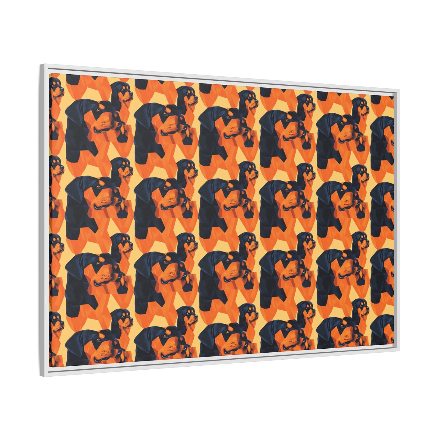 Rottweiler Chic Pawsitivity Matte Canvas, Framed