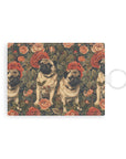 Blooming Pug Paradise Leather Card Holder