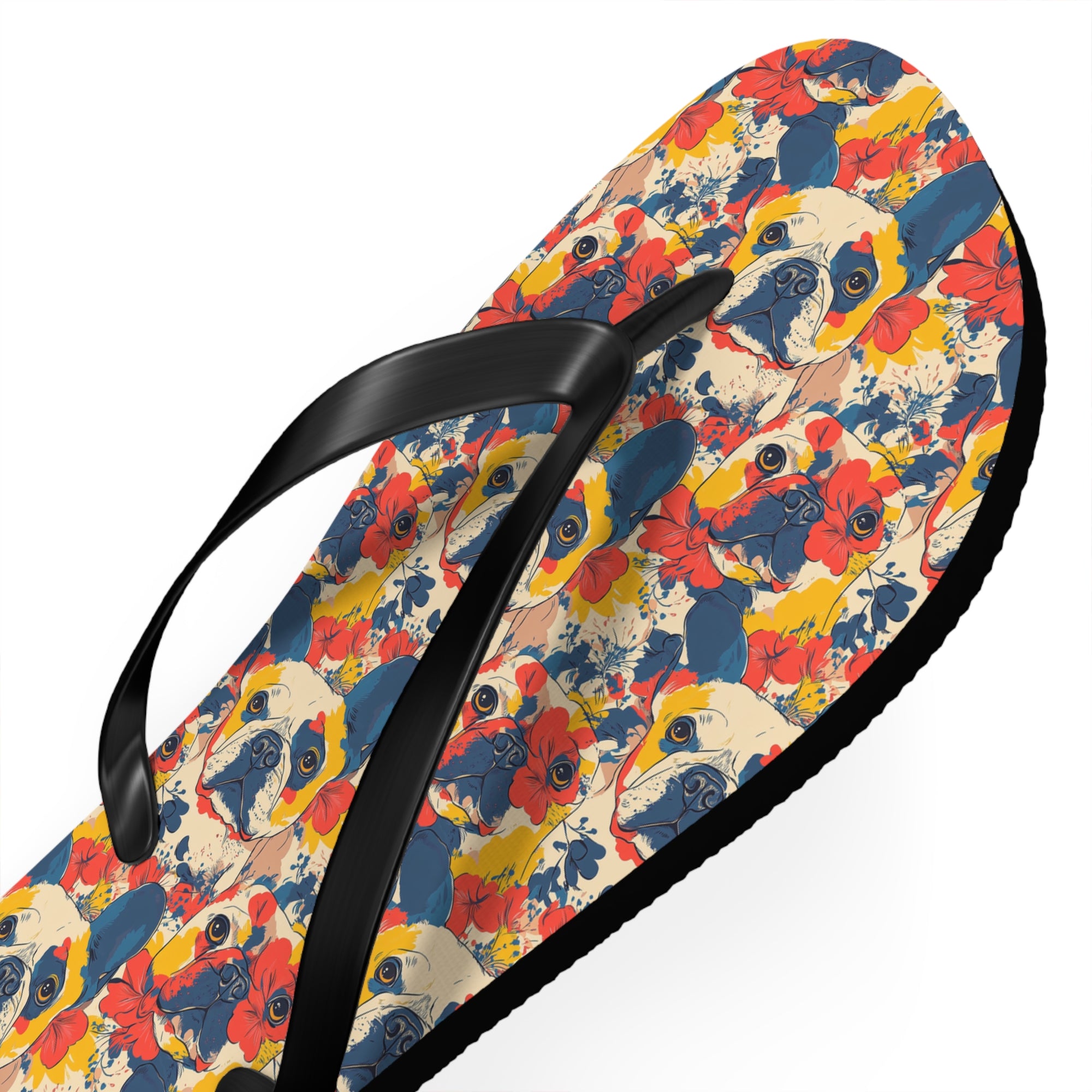 Bloom Pup Frenchietastic Splatter Flip Flops