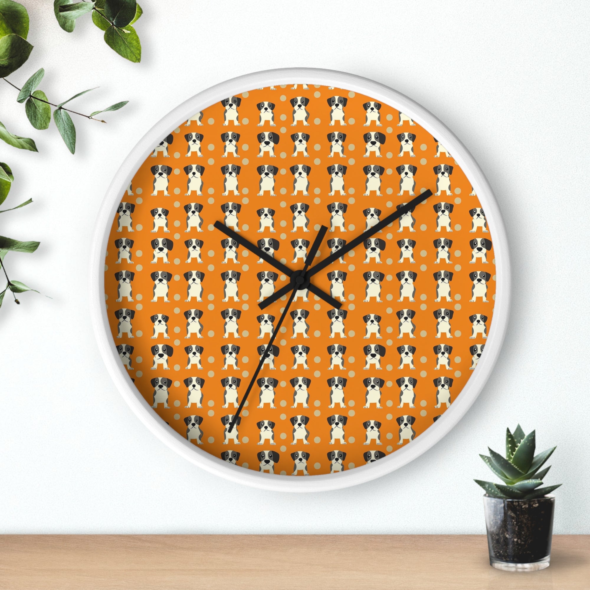 Boxer Blissful Chic Canine Wall Clock