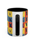 Frenchie Pop Art Pawfection Grid Accent Coffee Mug