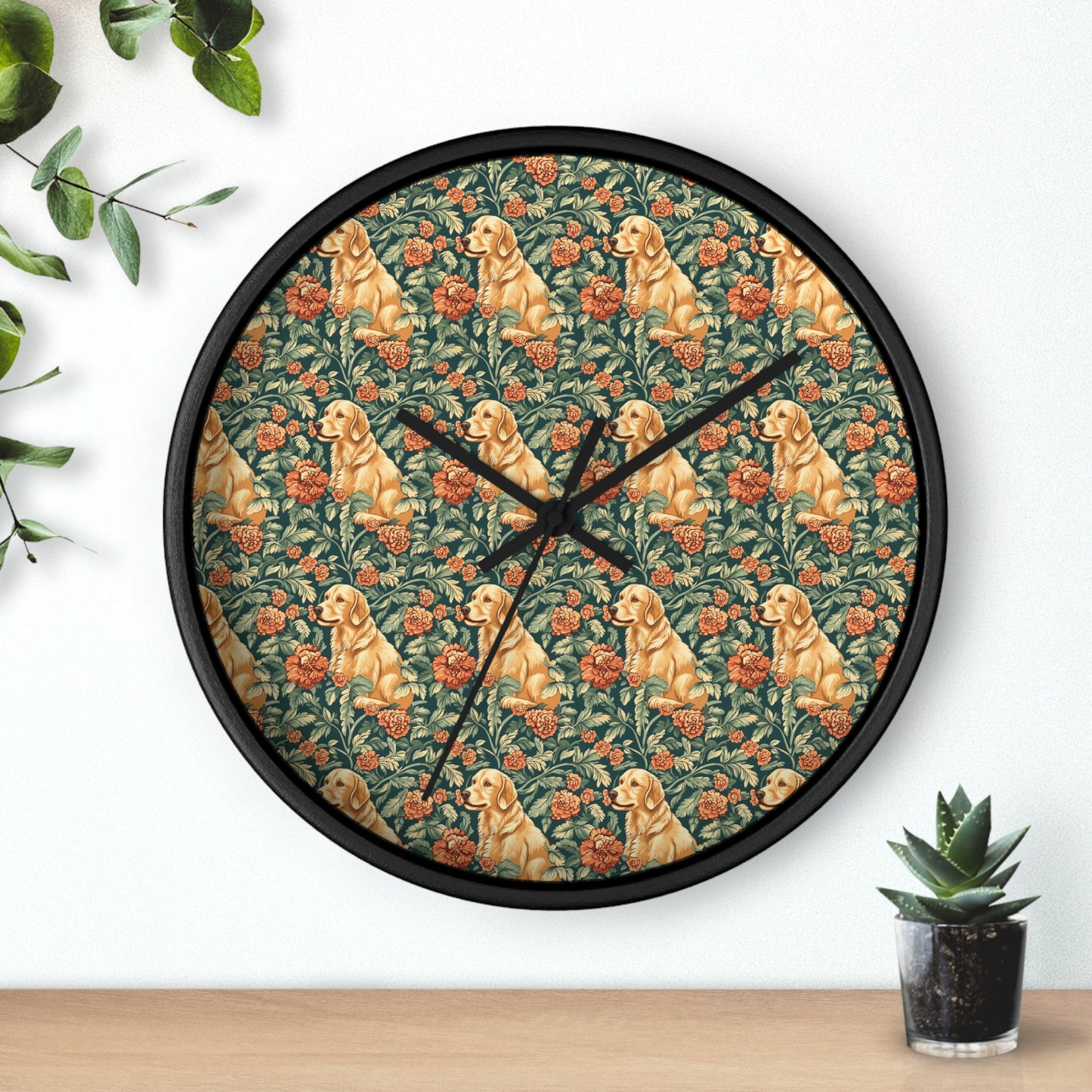 Blooming Goldie Glam Wall Clock