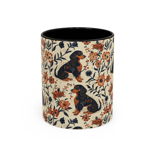 Blossoming Dachshunds Delight Accent Coffee Mug