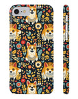 Corgi Rainbow Vine Dream Slim Phone Cases