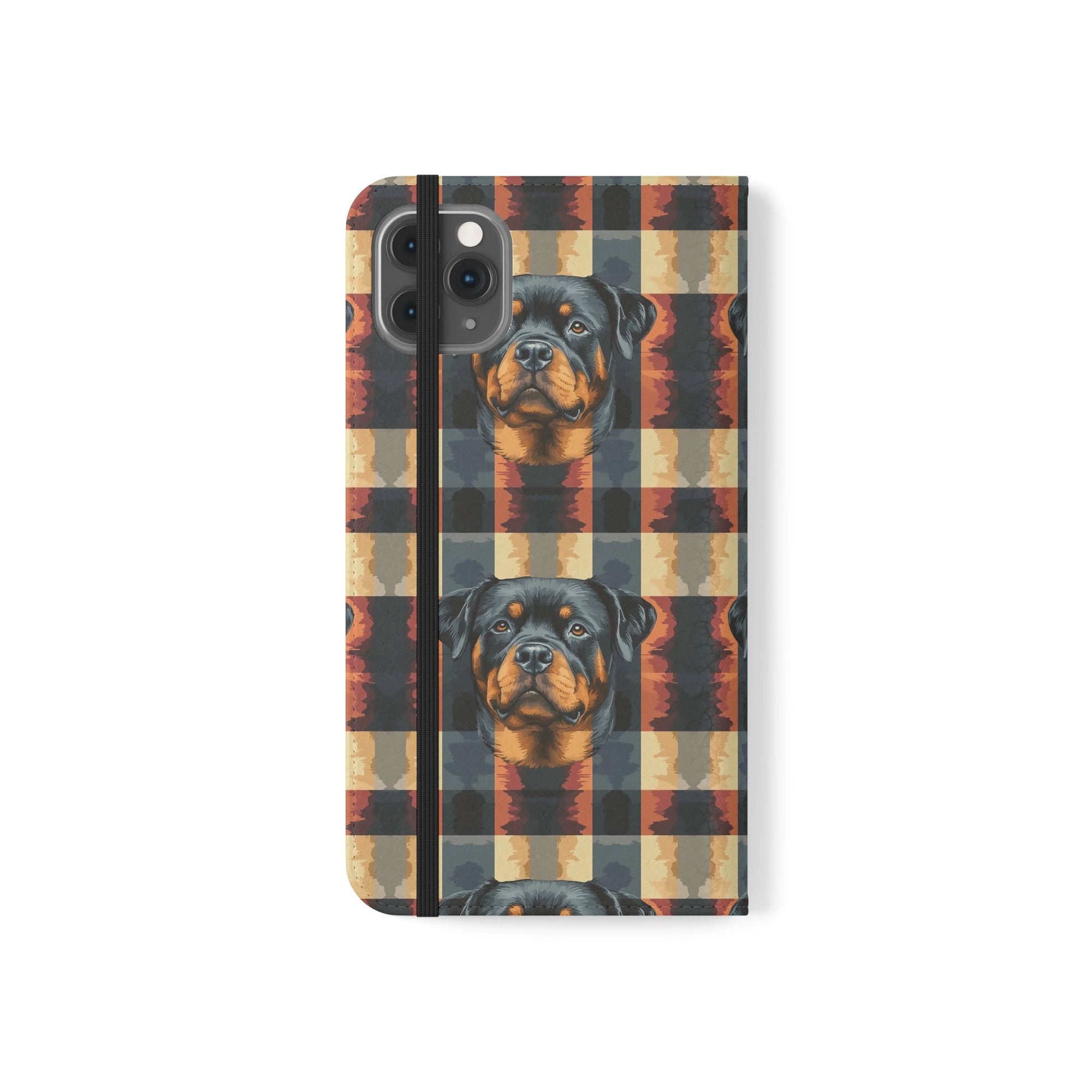 Pawsome Rottweiler Royalty Plaid Flip Cases