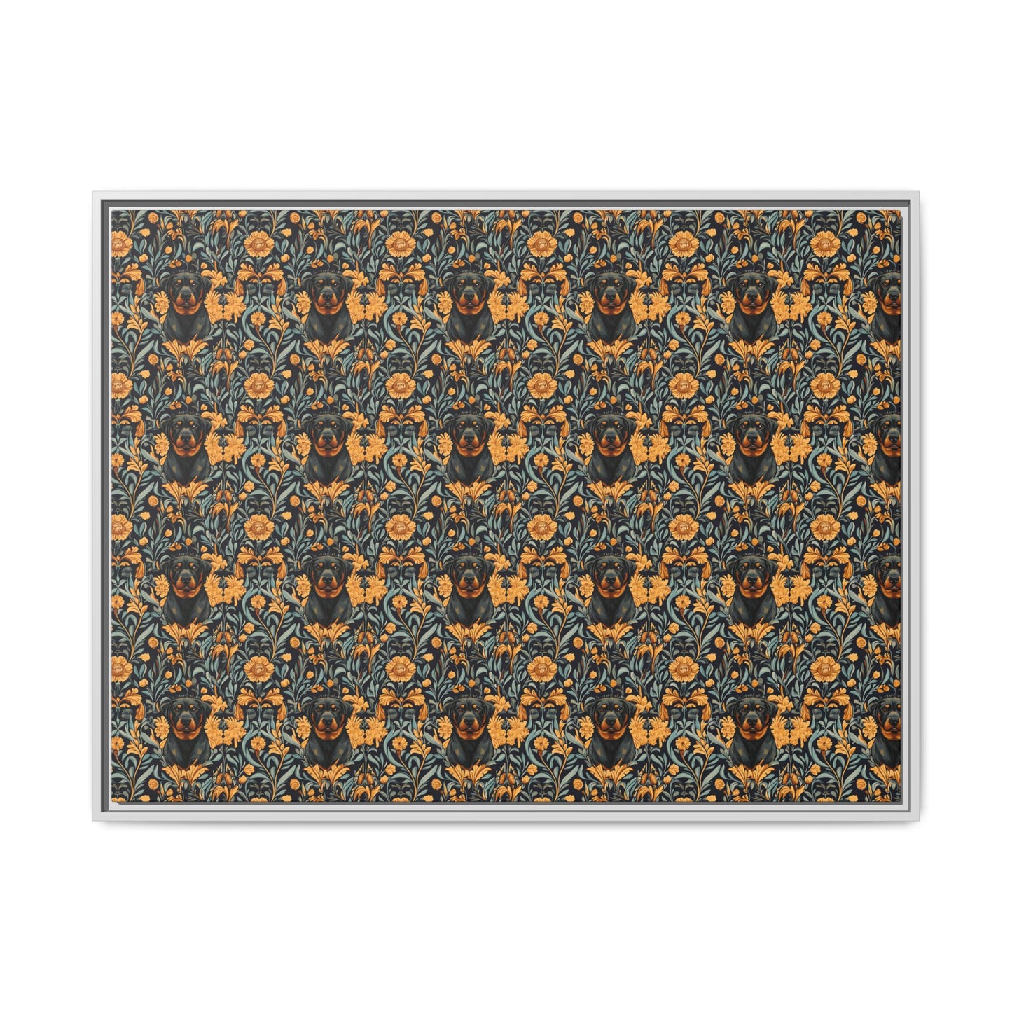 Ruffle Rottie Glamourific Matte Canvas, Framed