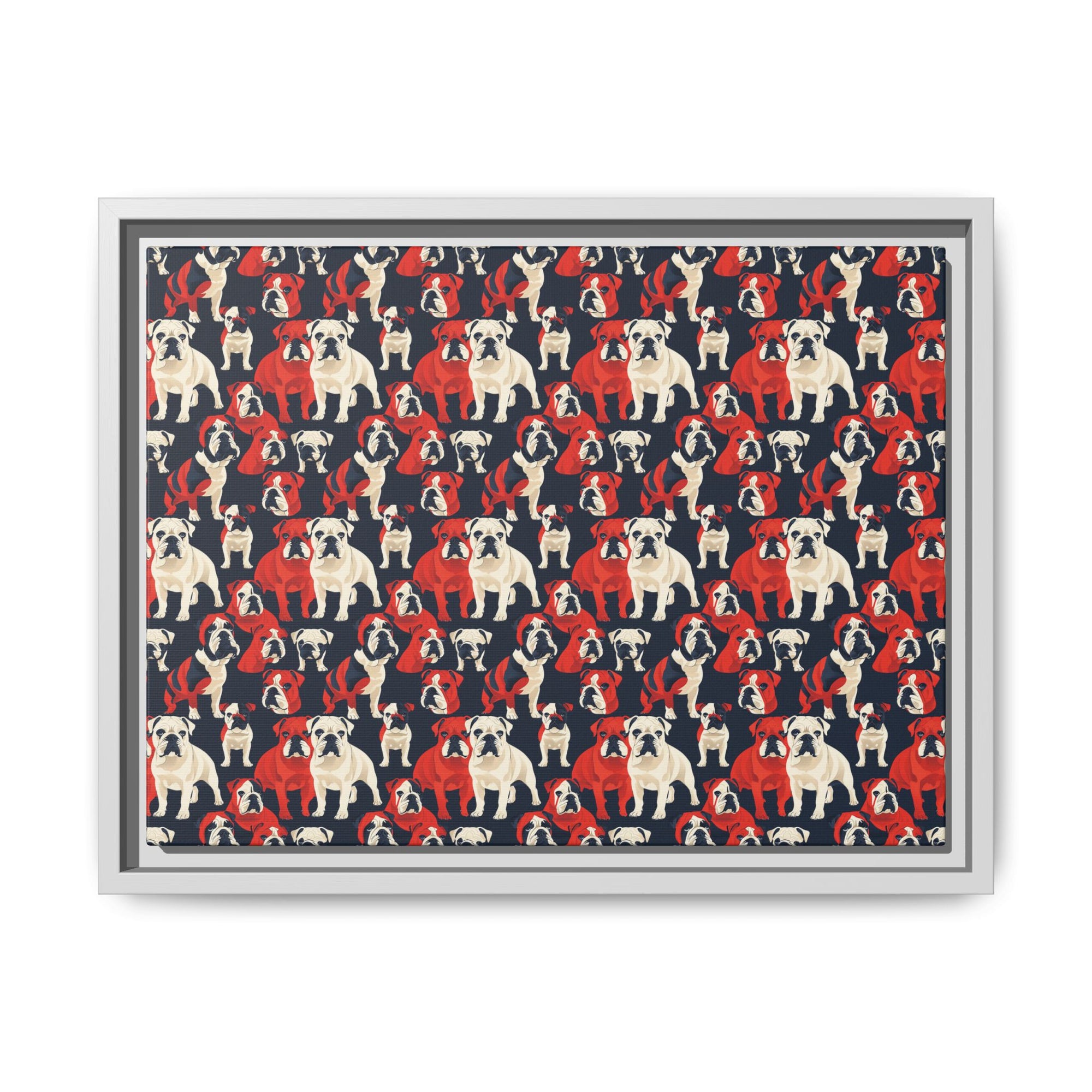 Bulldoggy Bliss Chomper Matte Canvas, Framed