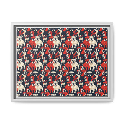 Bulldoggy Bliss Chomper Matte Canvas, Framed