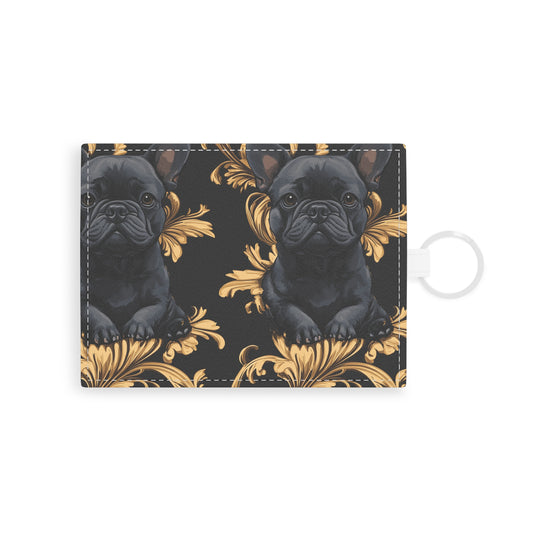 Regal Frenchie Noir Elegance Leather Card Holder