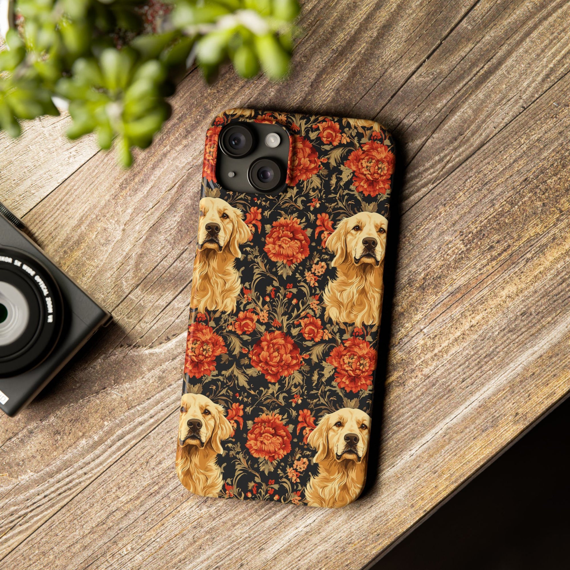 Golden Pawsatronic Tapestry Slim Phone Cases