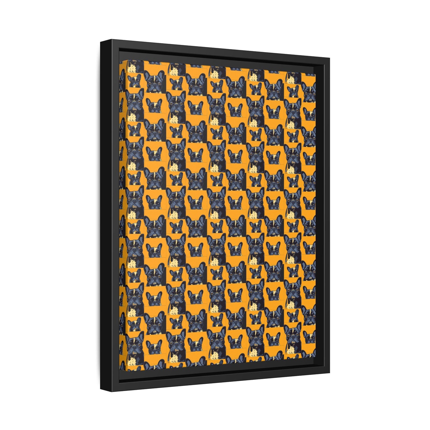 Frenchie Pawsitively Pawsome Peek-a-Boo Perfection Matte Canvas, Framed