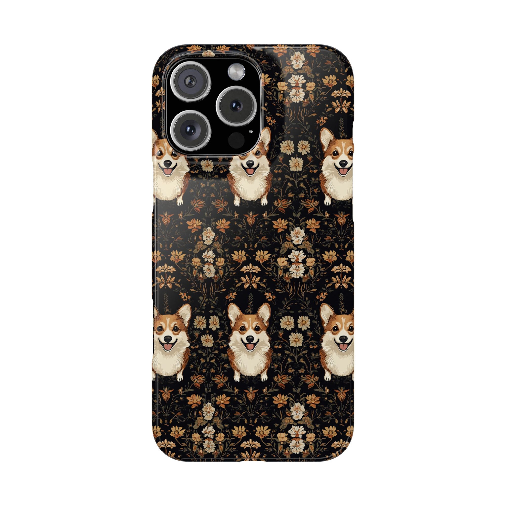 Nighttime Corgi Glow Stride Slim Phone Cases