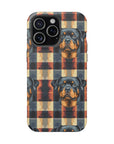 Pawsome Rottweiler Royalty Plaid Magnetic Tough Cases