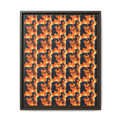 Rottweiler Chic Pawsitivity Matte Canvas, Framed