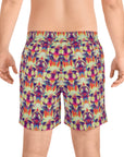 Glitchy Bulldog Blitz Men's Mid-Length Swim Shorts