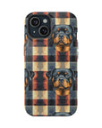 Pawsome Rottweiler Royalty Plaid Magnetic Tough Cases