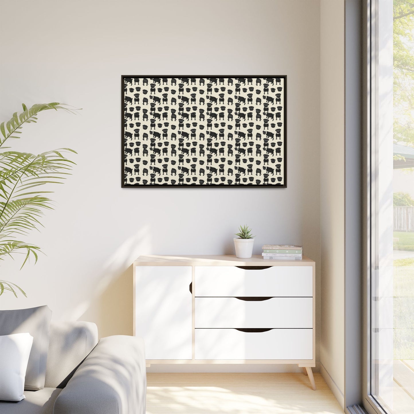 Puggie Pout Perfection Matte Canvas, Framed