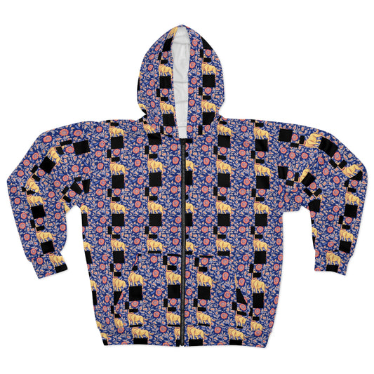 Bloomtastic Lab Petal Parade Unisex Zip Hoodie