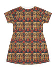 Yorkie Charm Twins T-Shirt Dress