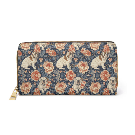 Blooming Bulldog Beauty Zipper Wallet