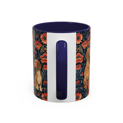 Floral Pawsome Dachsund Delight Accent Coffee Mug