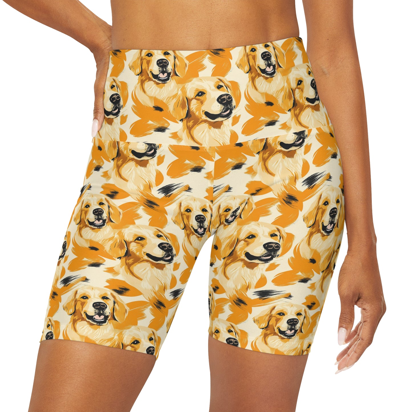 Golden Glitz 'n Glamour Woofwear High Waisted Yoga Shorts