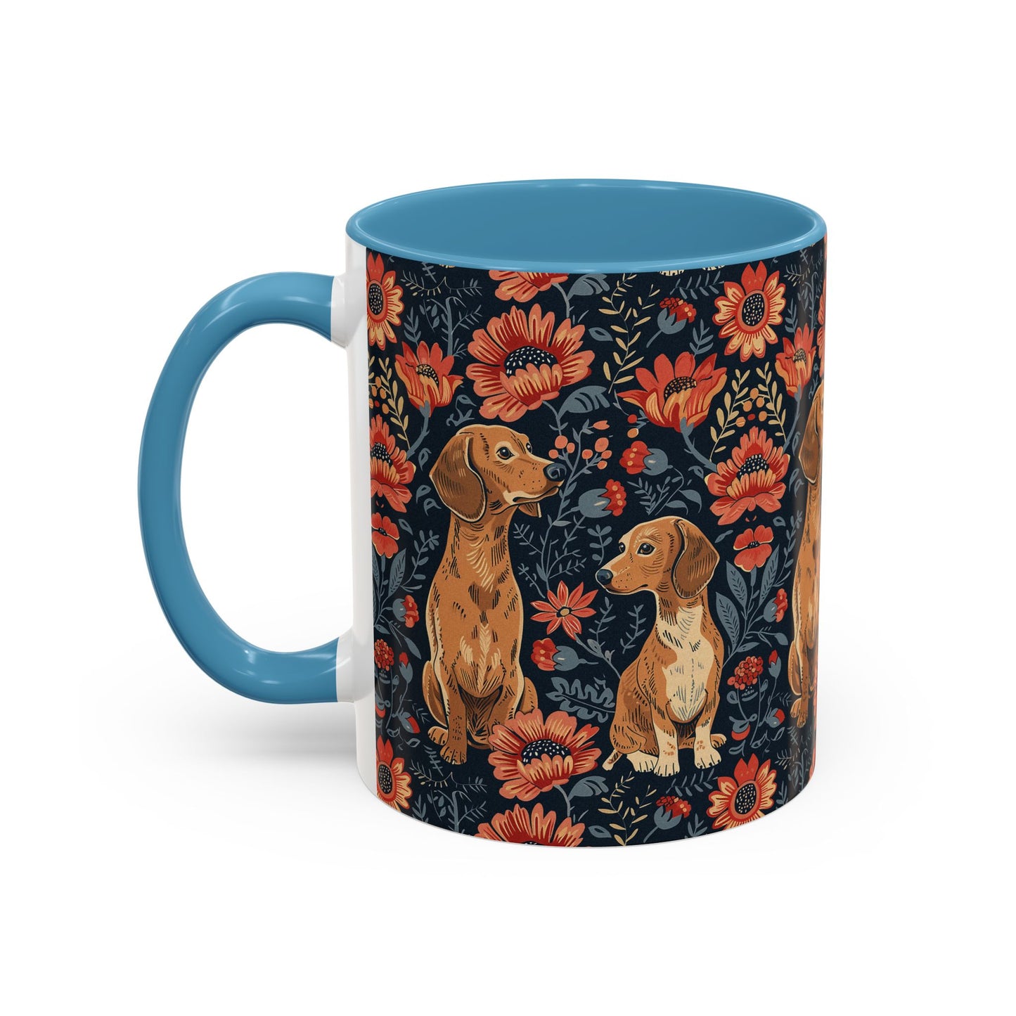 Floral Pawsome Dachsund Delight Accent Coffee Mug