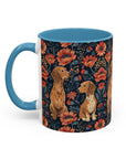 Floral Pawsome Dachsund Delight Accent Coffee Mug