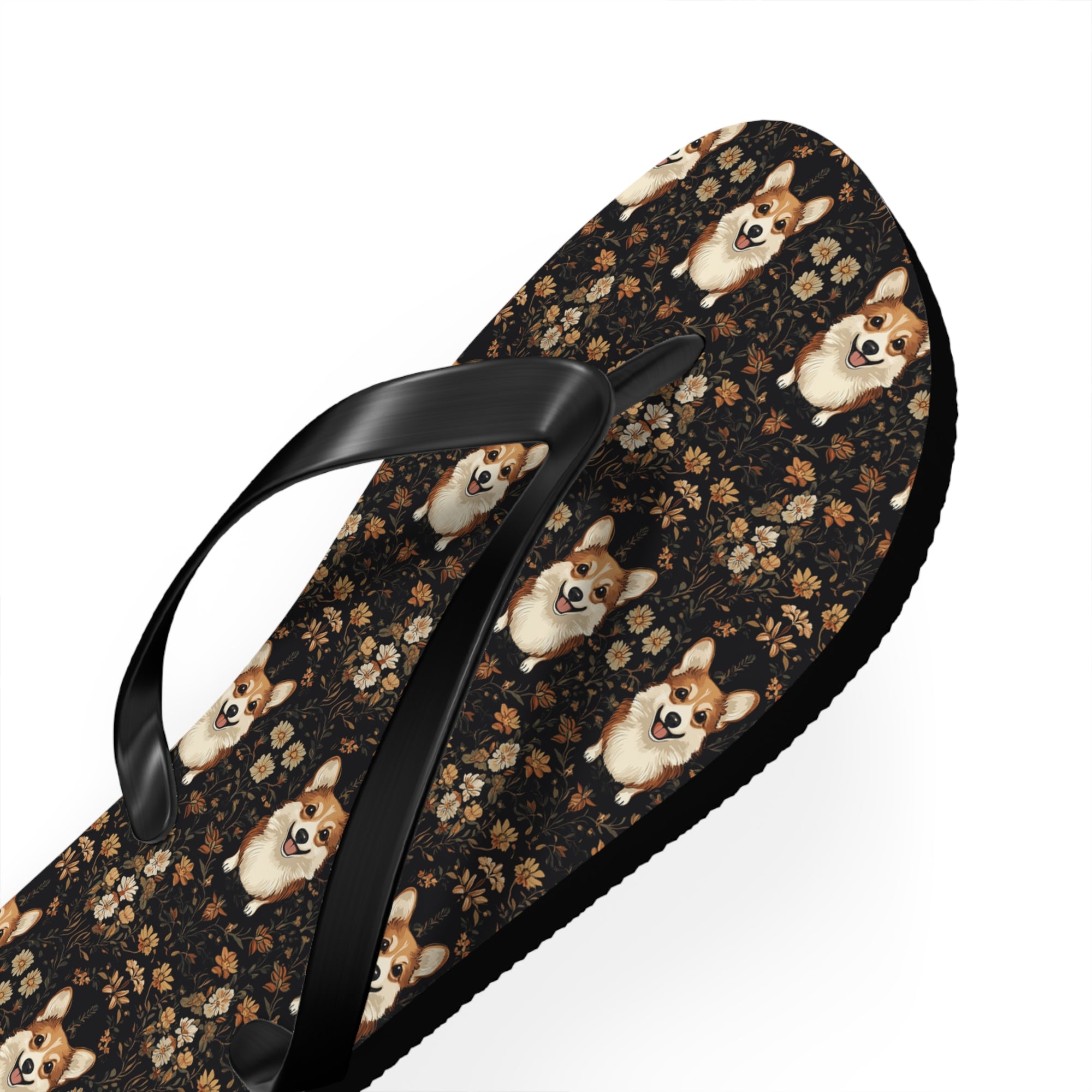 Nighttime Corgi Glow Stride Flip Flops