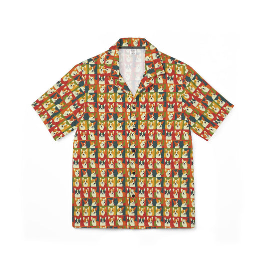 Corgi Chic Popart Pup Men's Hawaiian Camp Shirt