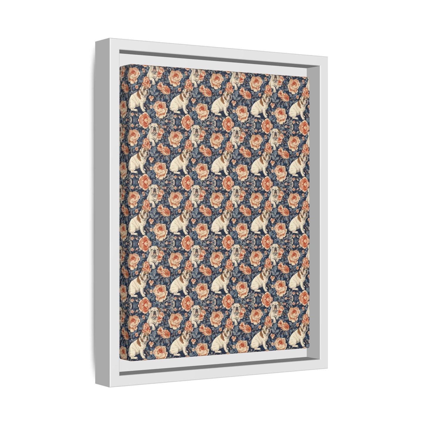 Blooming Bulldog Beauty Matte Canvas, Framed