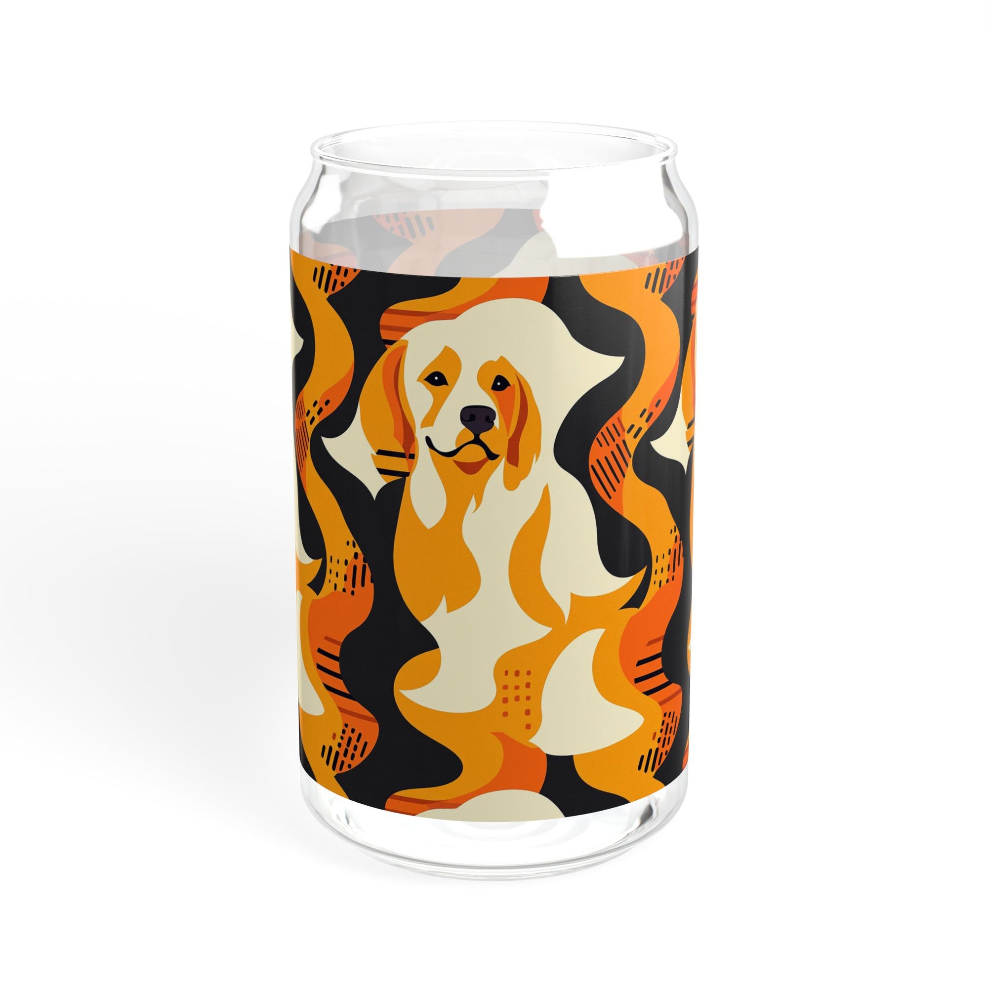 Golden Woof Abstract Glamour Sipper Glass