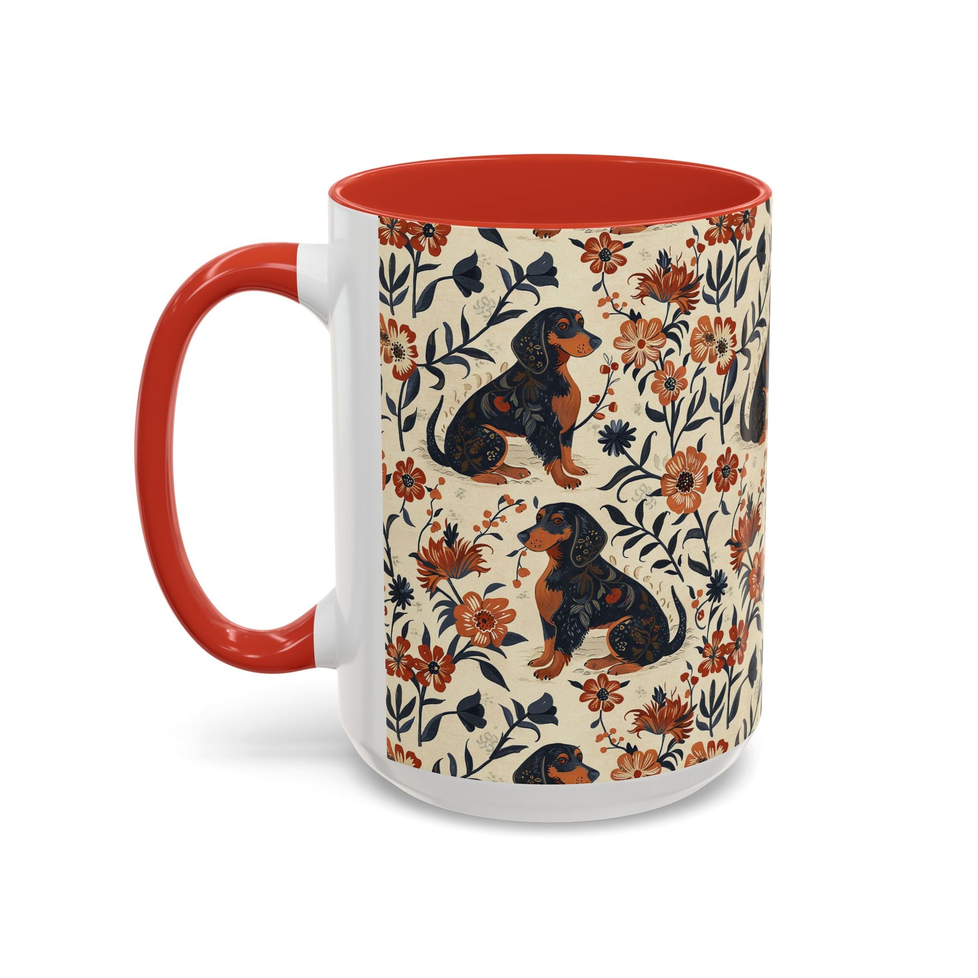 Blossoming Dachshunds Delight Accent Coffee Mug