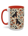 Blossoming Dachshunds Delight Accent Coffee Mug