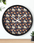 Bulldog Blossom Bonanza Wall Clock