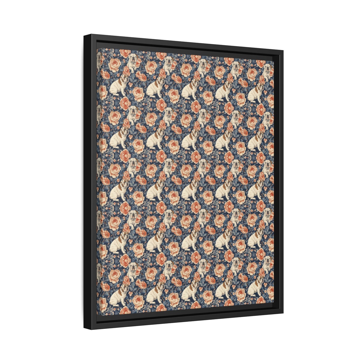 Blooming Bulldog Beauty Matte Canvas, Framed