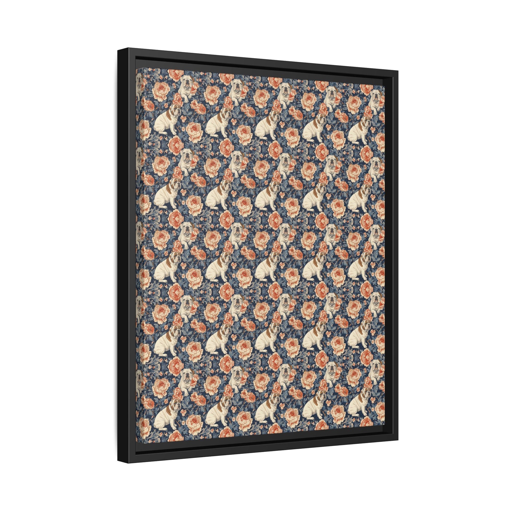 Blooming Bulldog Beauty Matte Canvas, Framed