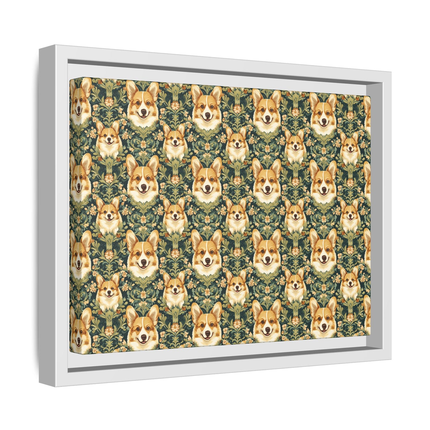 Corgi Charmz Matte Canvas, Framed