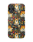 Corgi Rainbow Vine Dream Slim Phone Cases