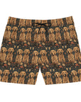 Fanciful Golden Paradise Blossom Men's Mid-Length Swim Shorts