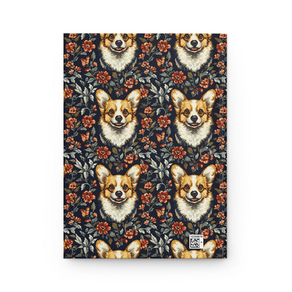 Floofy Corgi Blossom Blast Hardcover Journal Matte